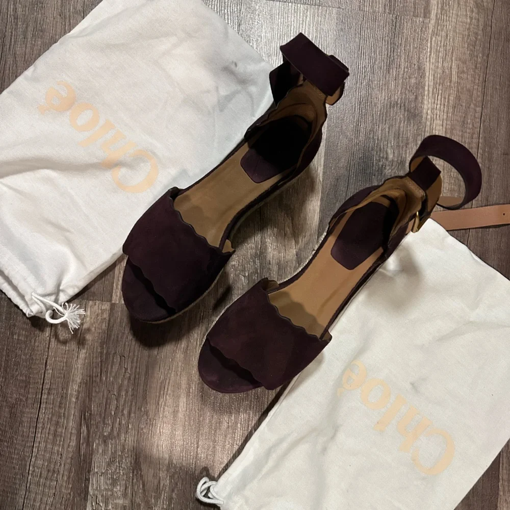 Authentic CHLOE Suede Wedge Espadrilles 💃🏻🌹🍷 - Picture 11 of 16